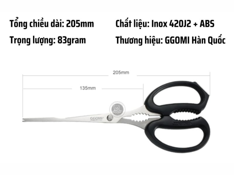 Kéo cắt ghẹ Hàn Quốc GGOMI GG108