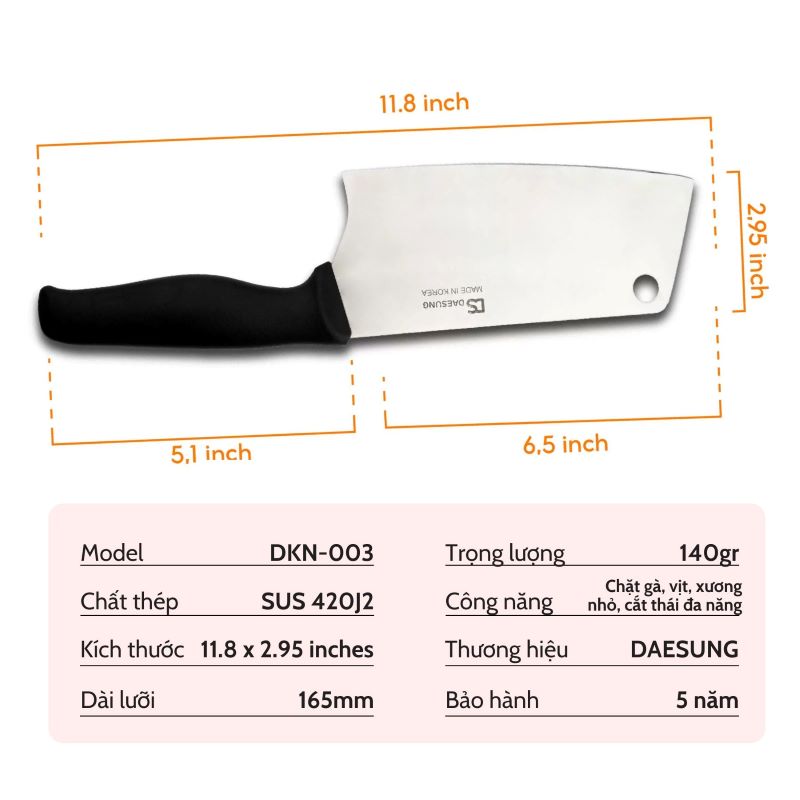 Thông tin sản phẩm dao DKN-003