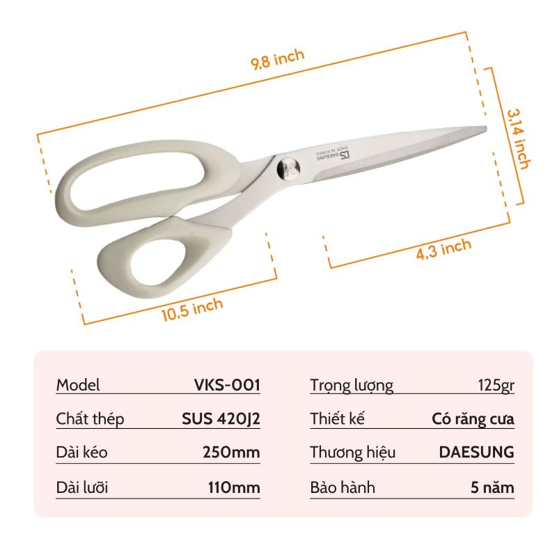 Thông tin sản phẩm kéo bếp VKS-001